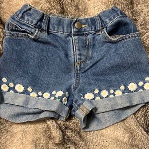 Floral jean shorts